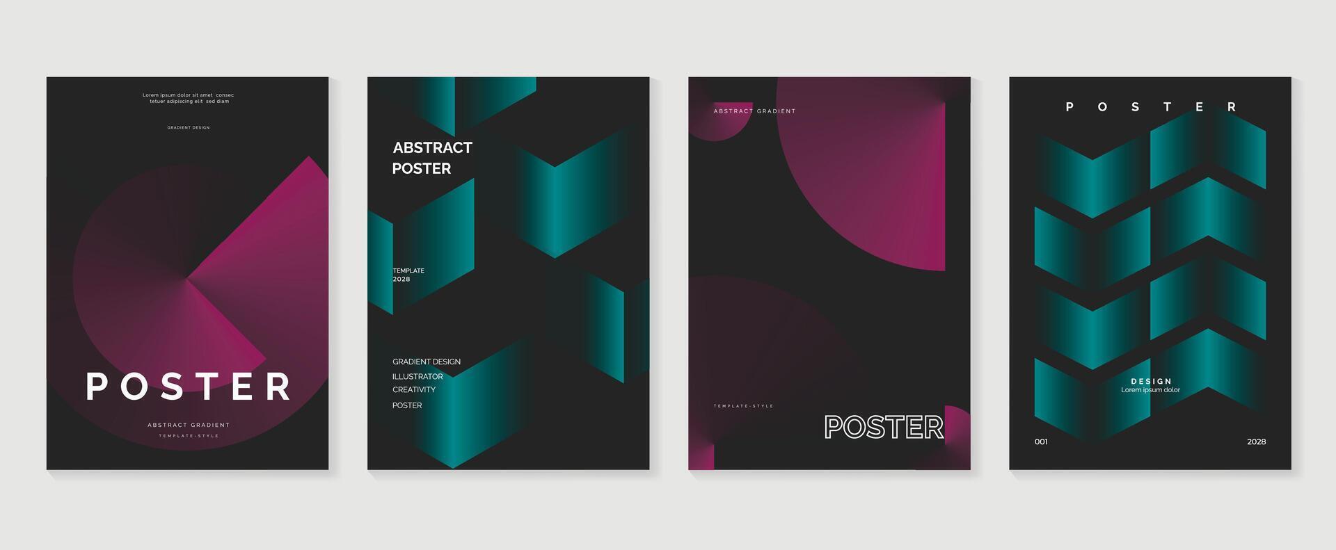 Geometric gradient poster background cover template. vector