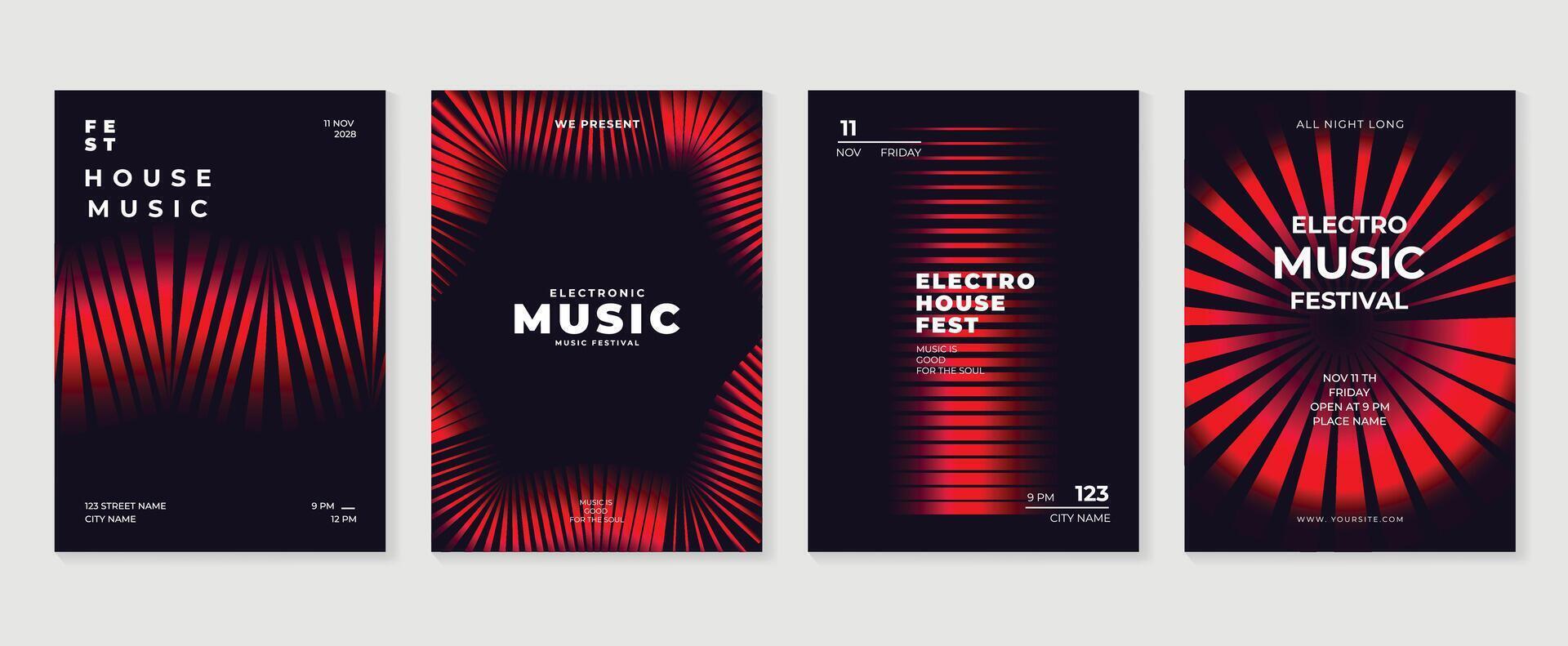 Music festival poster design cover collection. vector