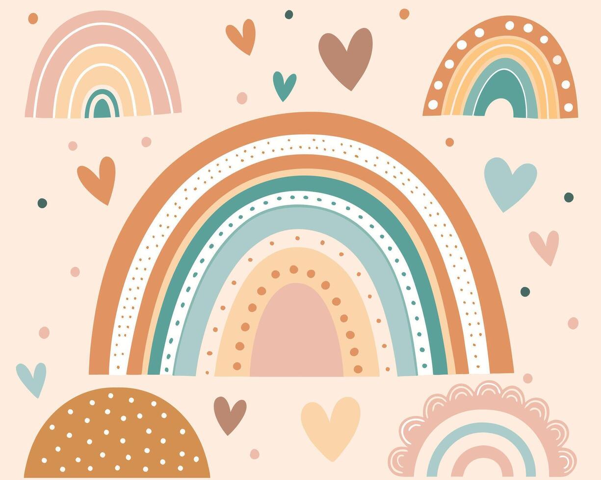 Radiance of Soft Hues and Hearts vector