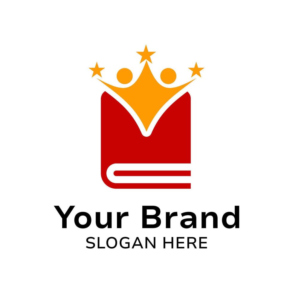 Illustration of a book and a crown, symbolizing the potential of each individual to achieve the highest achievements vector
