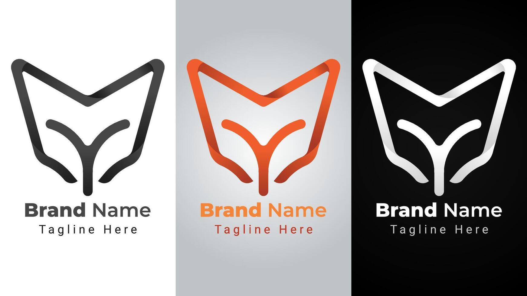 Letter MY Fox Logo, combination of the letter M and Y that form the fox's head vector