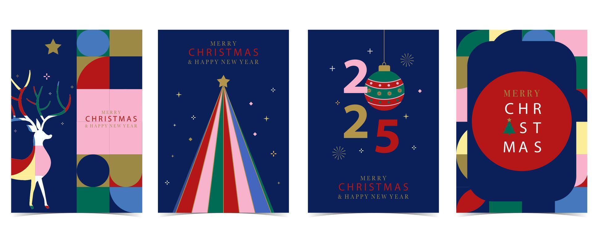Christmas and happy new year background with geometric. vertical design for A4 vector