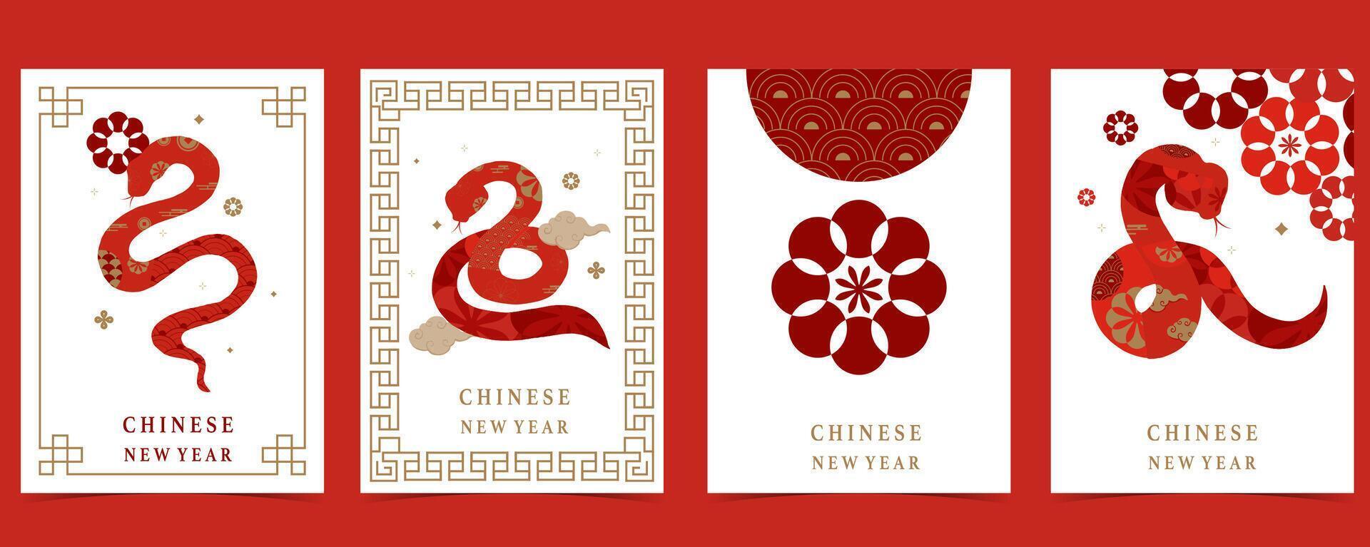 Happy Chinese New Year on white background with snake vector