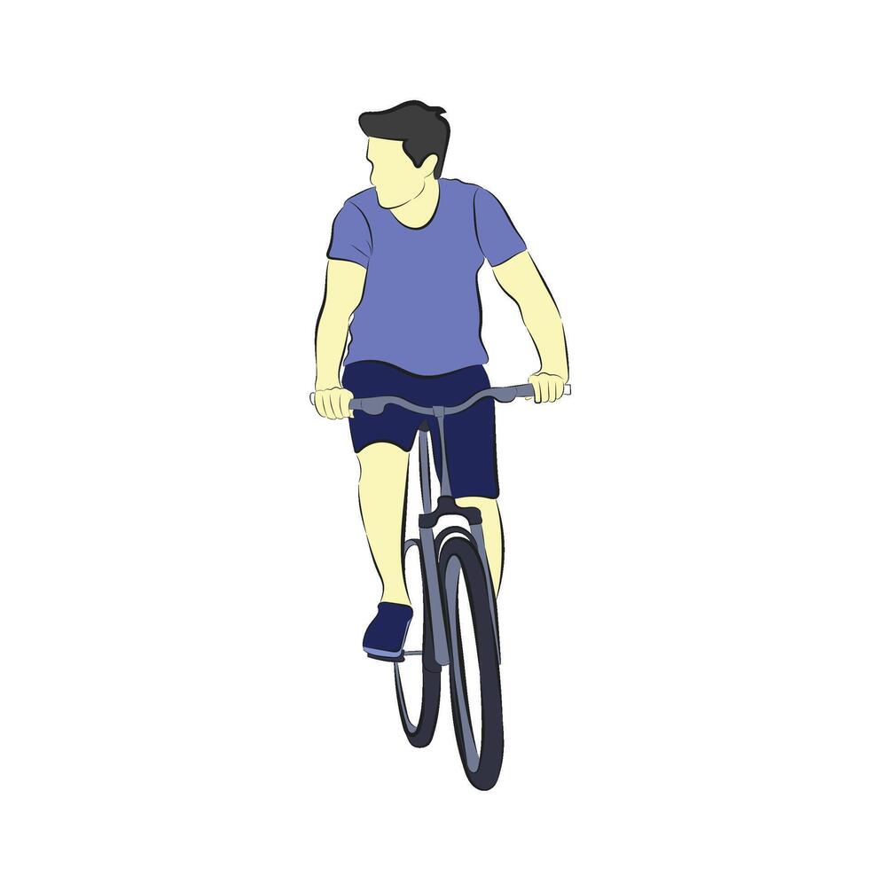illustration of a man cycling vector
