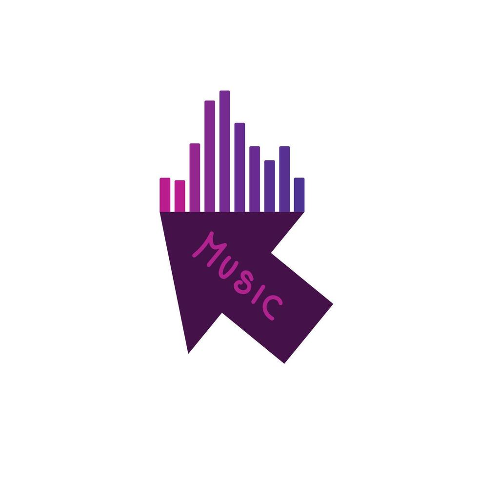electronic music icon logo illustration for graphic resources vector