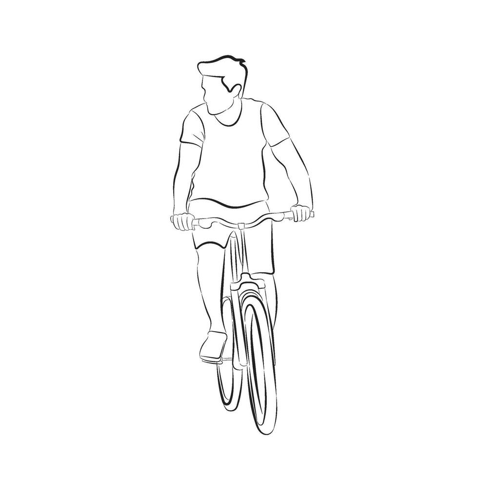 illustration of a man cycling for drawing book vector