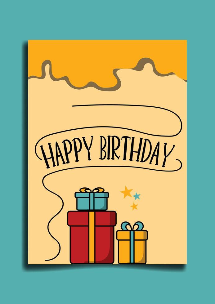birthday card illustration. good for happy birthday card and birthday card invitation vector