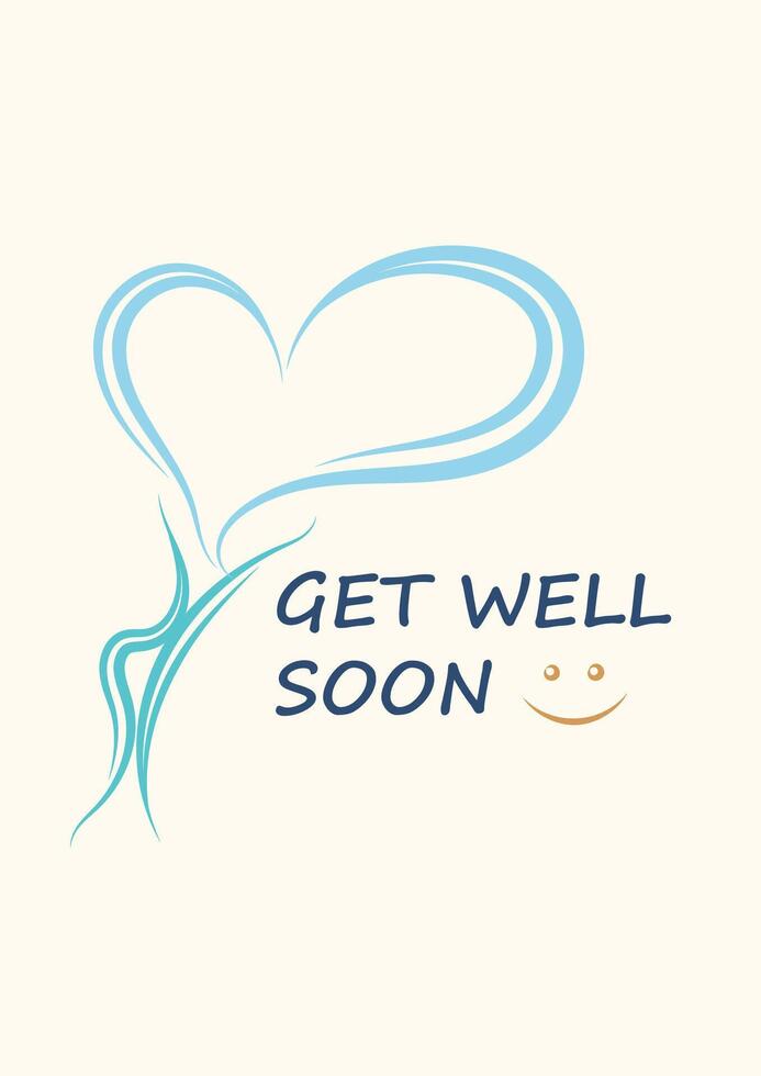 unique Get Well soon card illustration vector