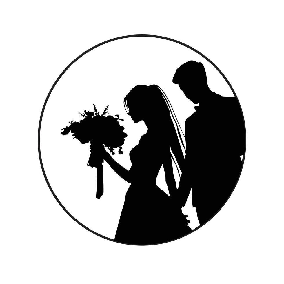 illustration of wedding sillhouette vector