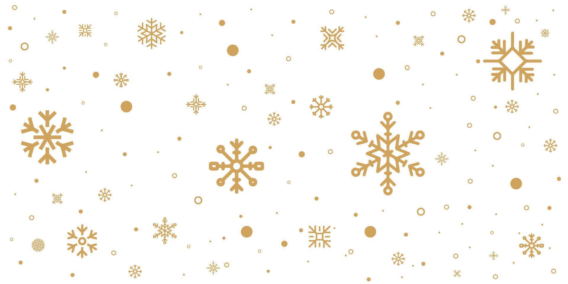 Christmas background with gold snowflakes and stars pattern vector