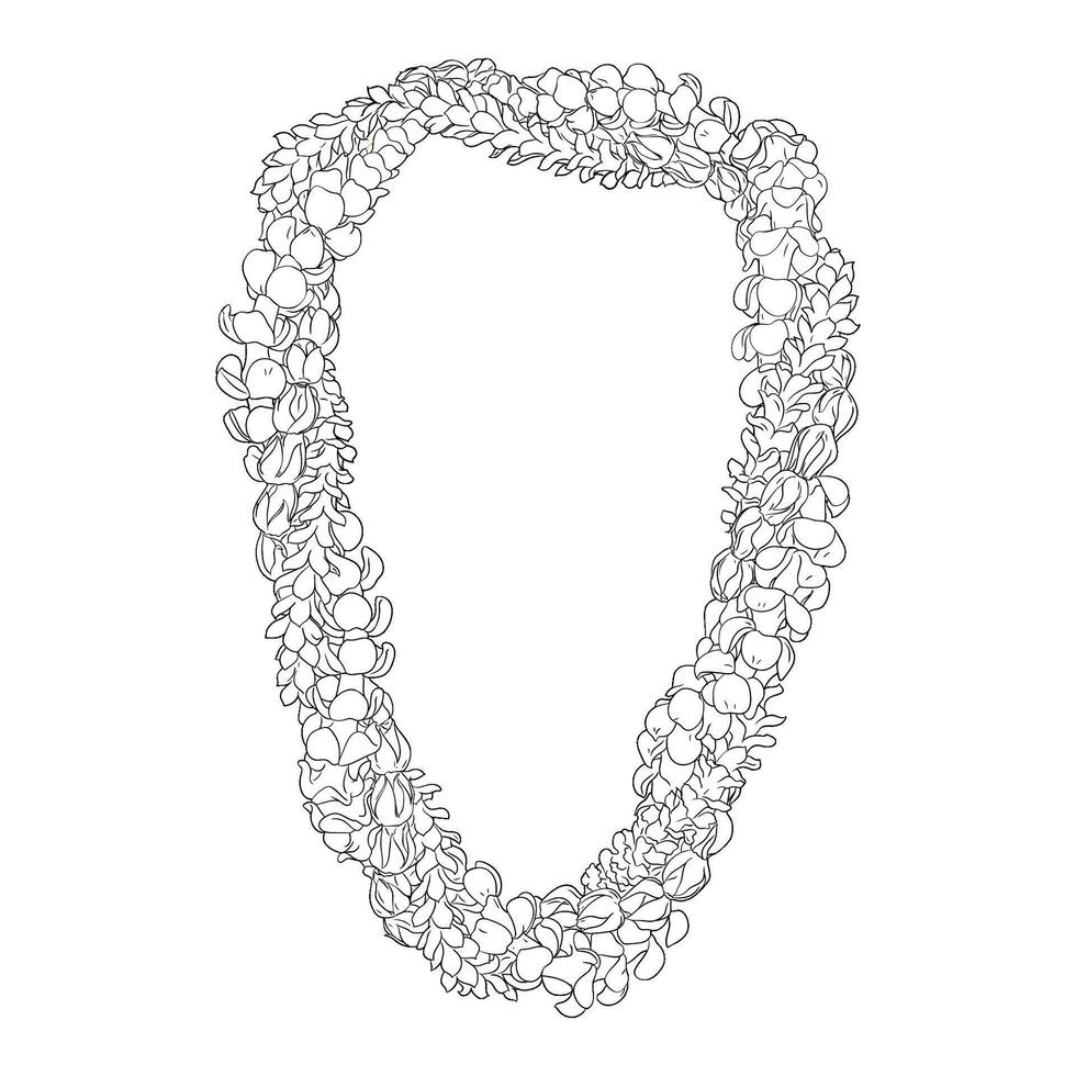 Neckline Hawaii Flower drawing illustration vector
