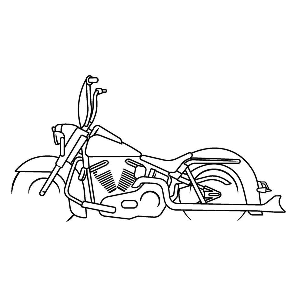 Motorcycle line art coloring page design vector