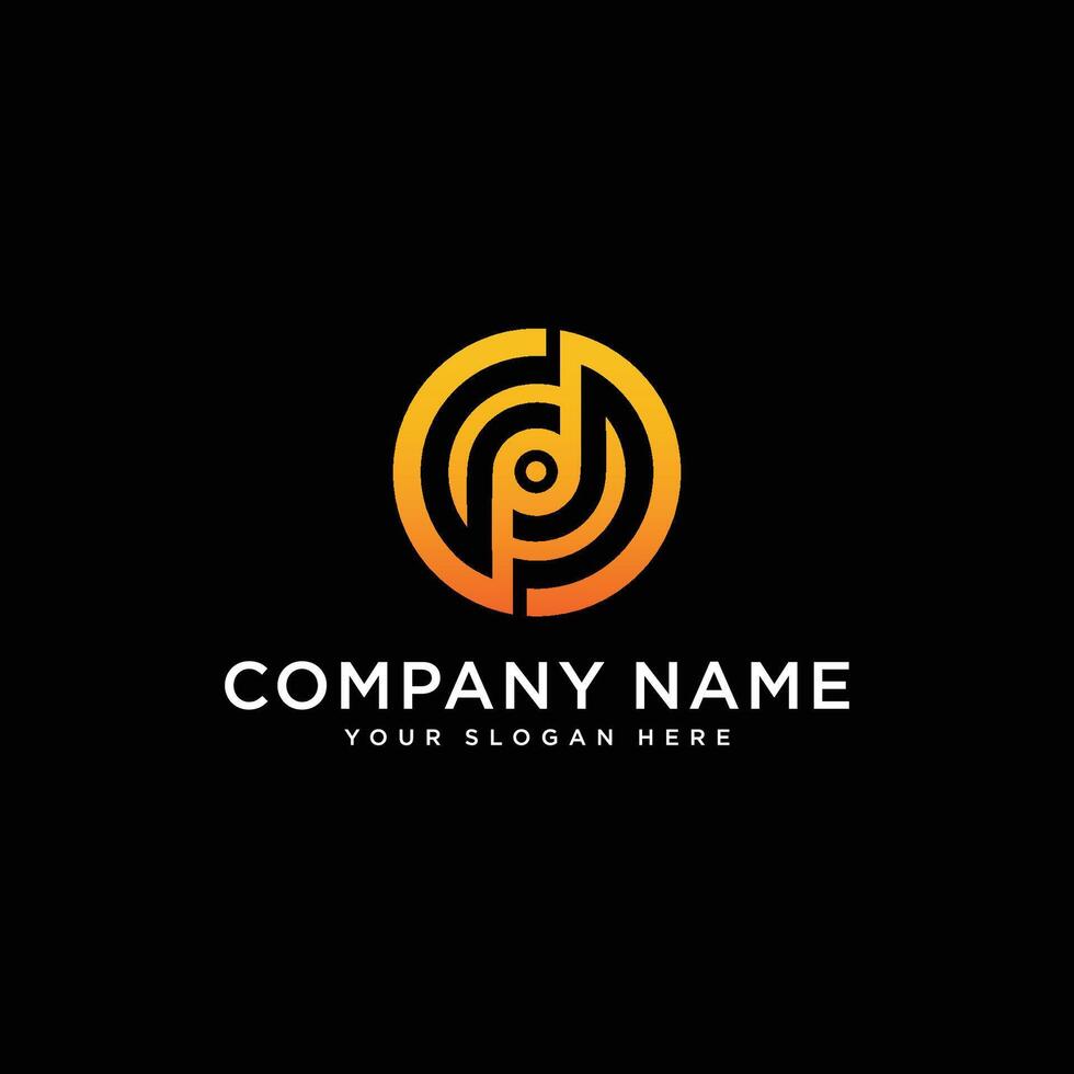 Letter DP circle logo icon design . monogram logo illustration vector