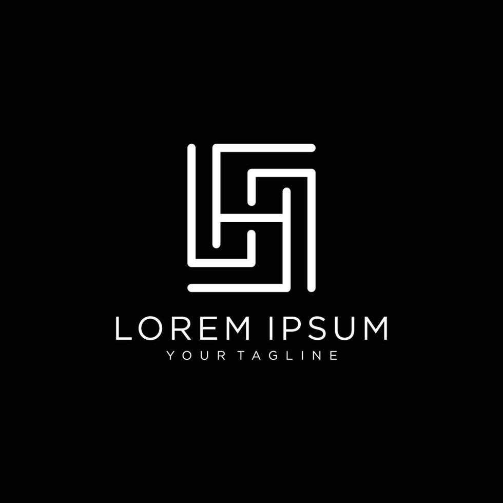 Elegant line curve logotype. Premium letter H logo design. Luxury linear creative monogram. vector