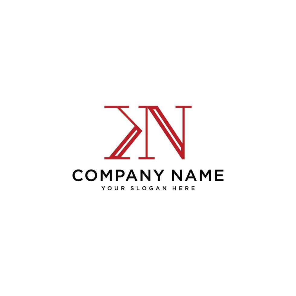 Initial KN letter Logo Design Illustration. Abstract Letter KN logo Design vector