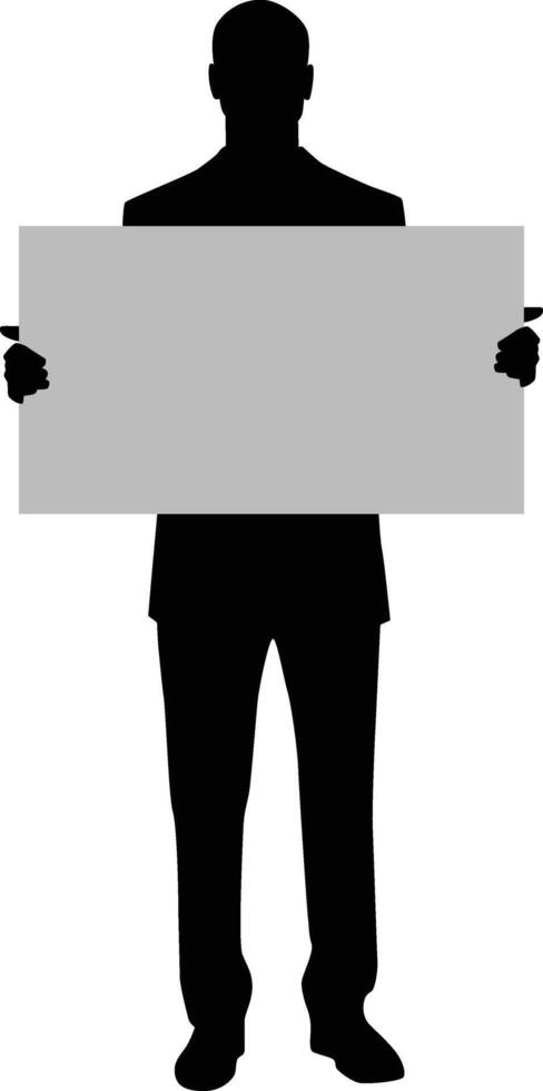 Men holding sign silhouette illustration vector