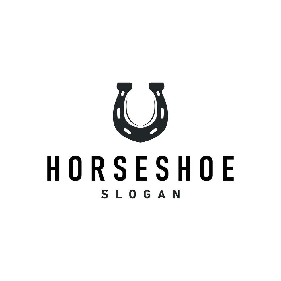vintage retro horseshoe logo western cowboy vector
