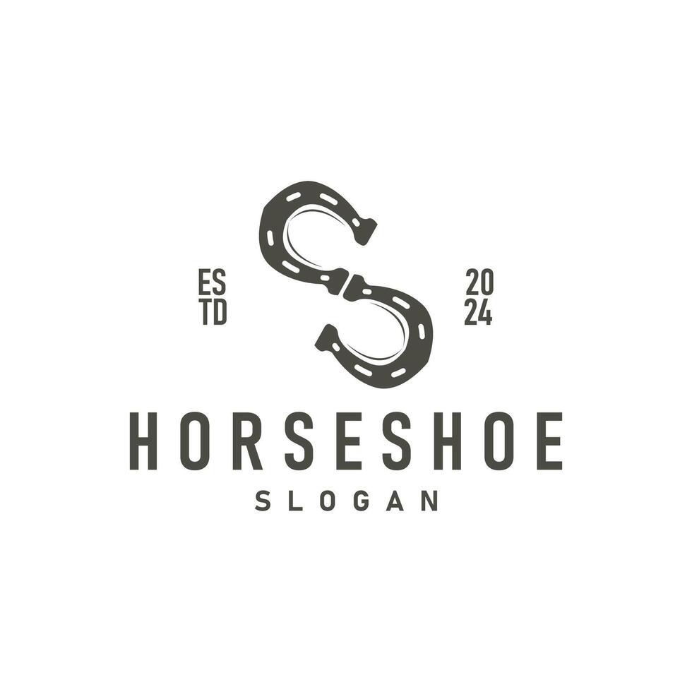horseshoe logo design simple illustration vector