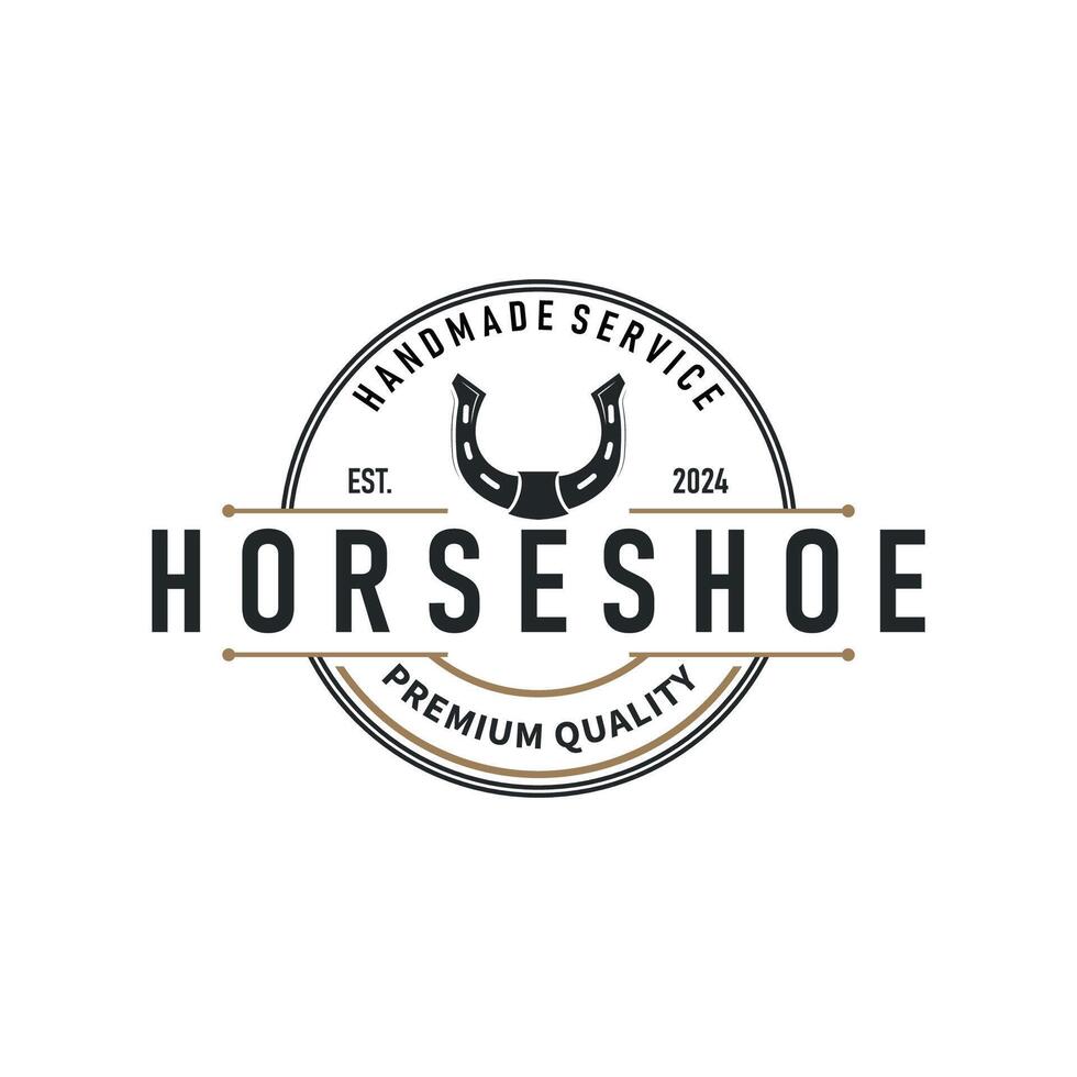 horseshoe logo design simple vector