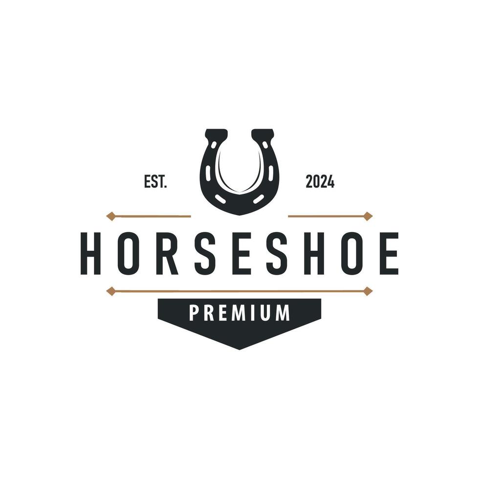 horseshoe logo design vector