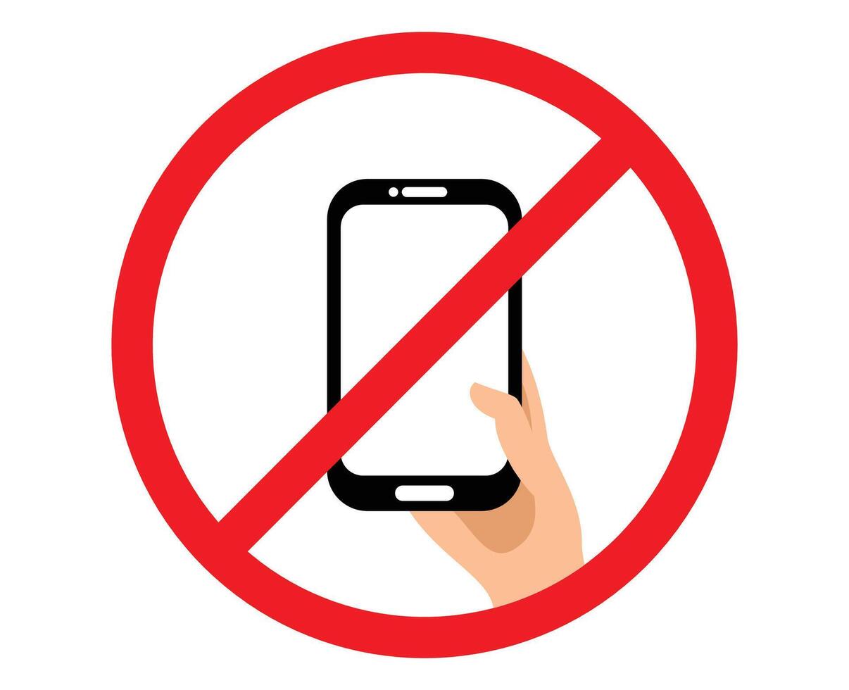 no mobile phone sign or area no mobile phone sign vector