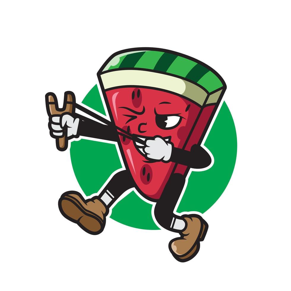 watermelon mascot cartoon for design and t shirt vector