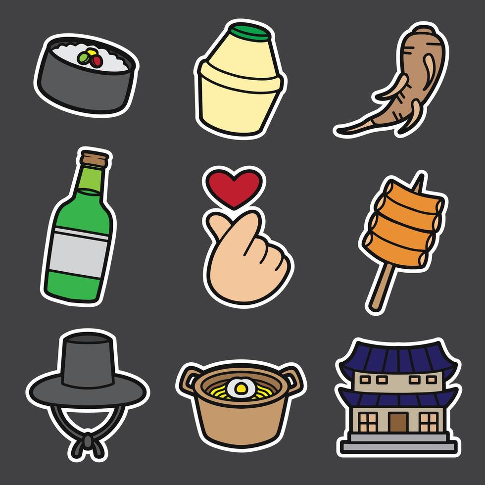 set of south korea good for sticker, badge, element design, etc vector