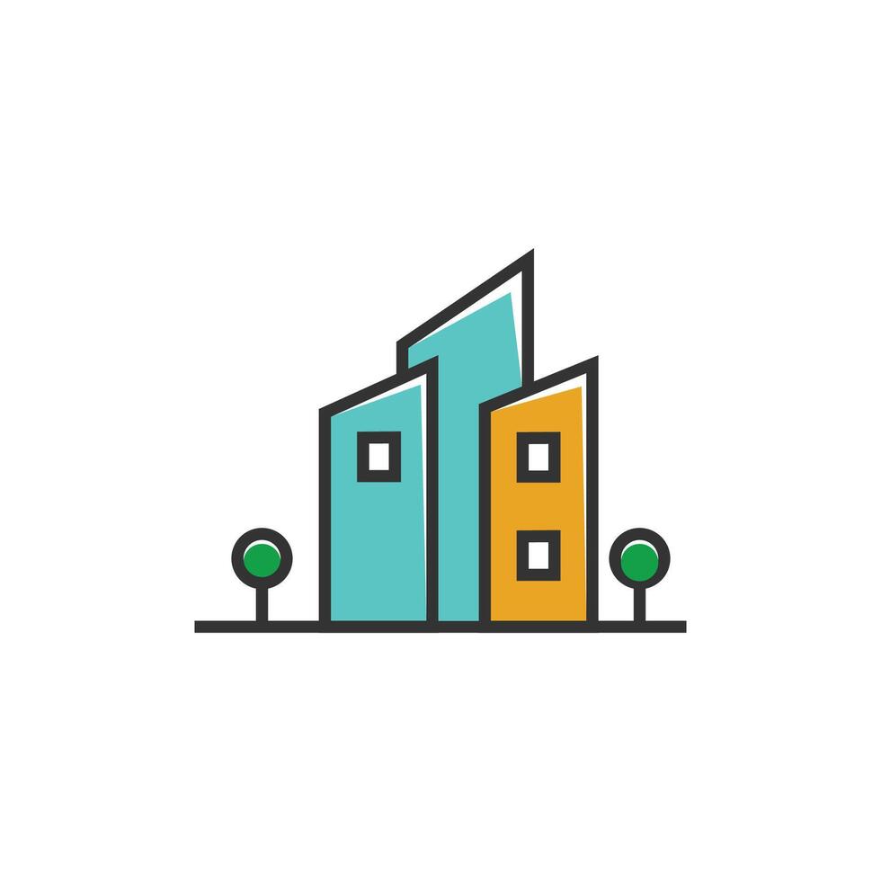 Line Building Logo vector