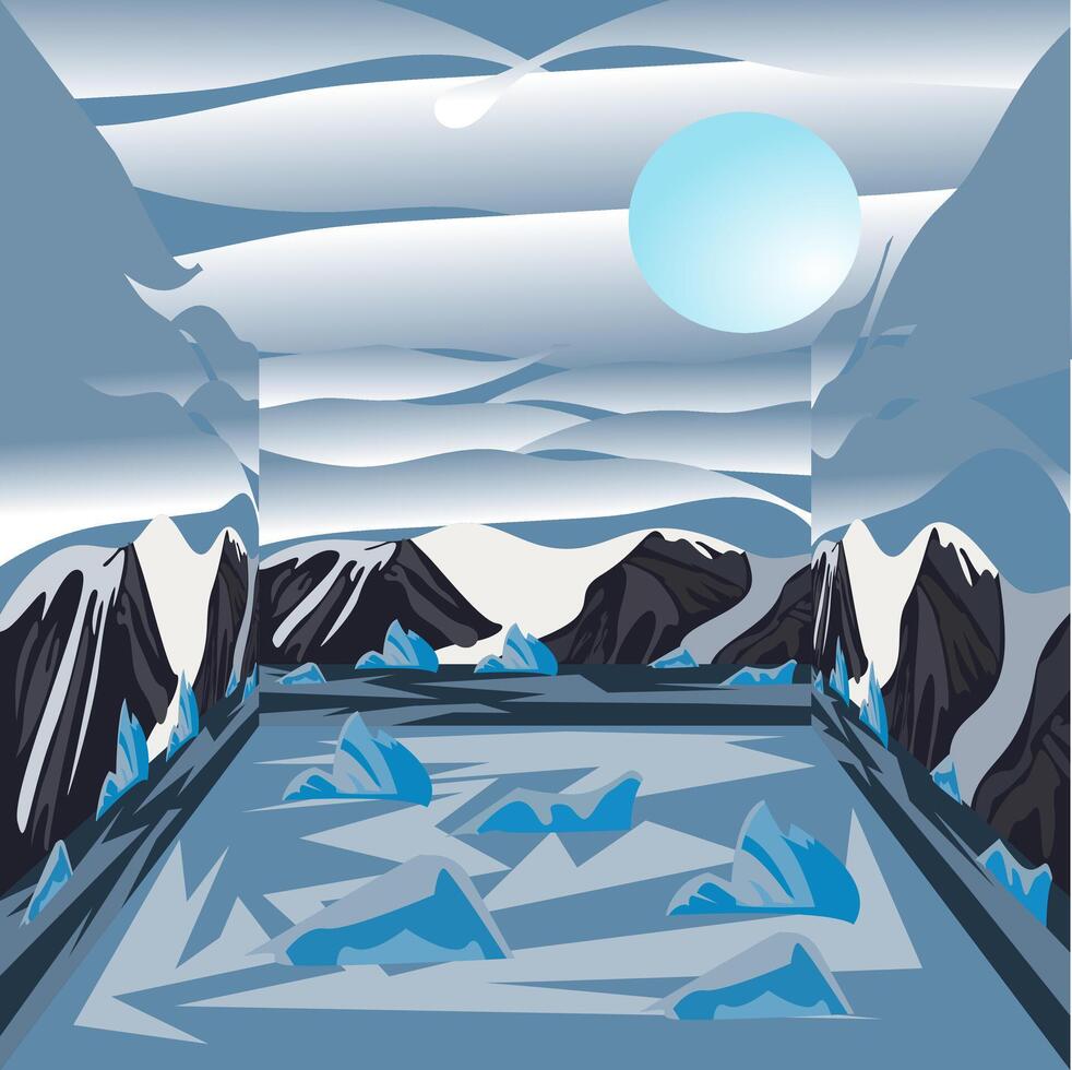 The enclosed space and the vast empty landscape could evoke feelings of isolation and solitude perhaps reflecting a sense of being lost or disconnected vector