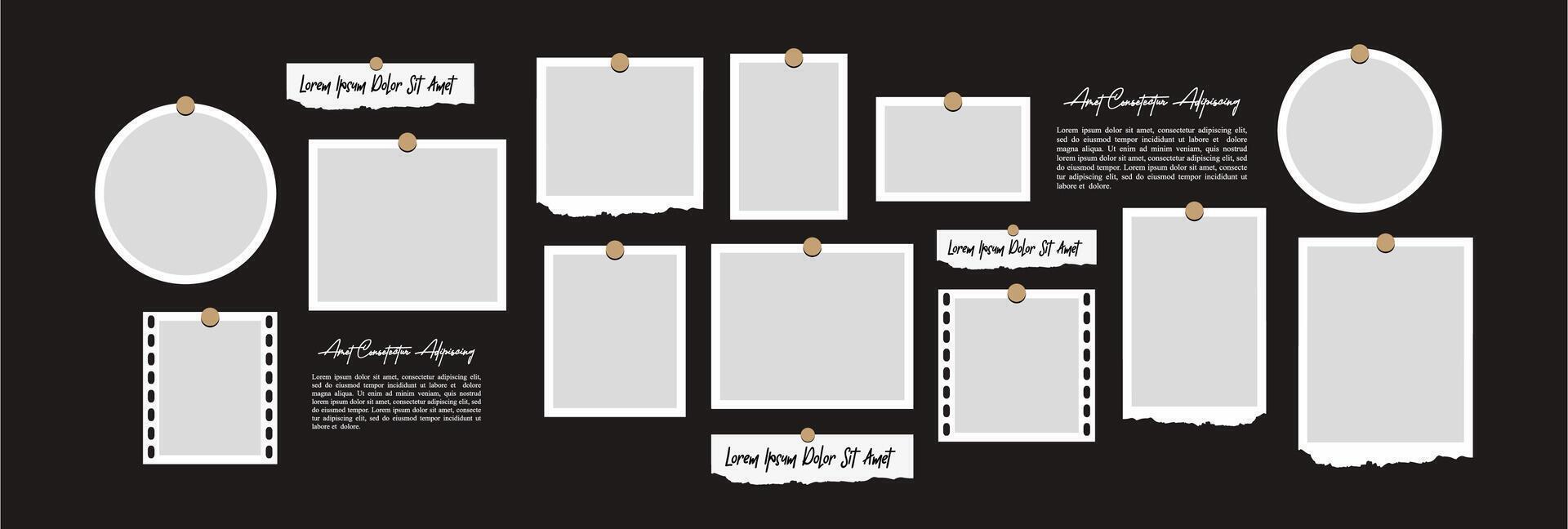 grid digital photo collage design template vector