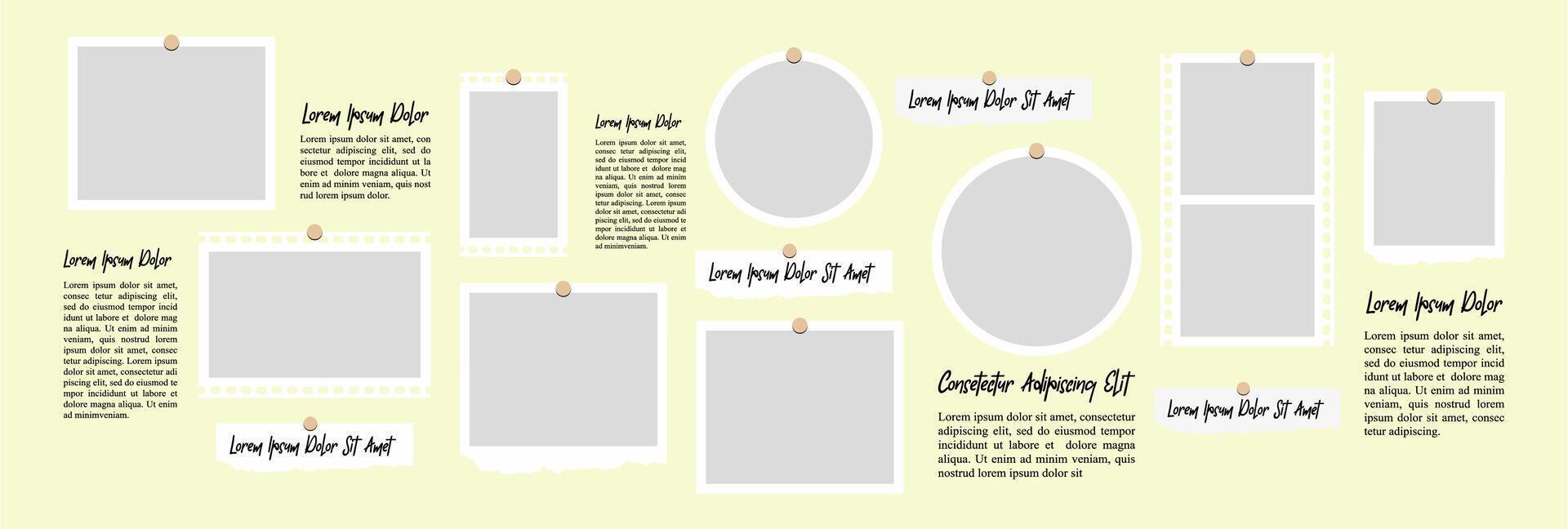grid digital photo wall template vector