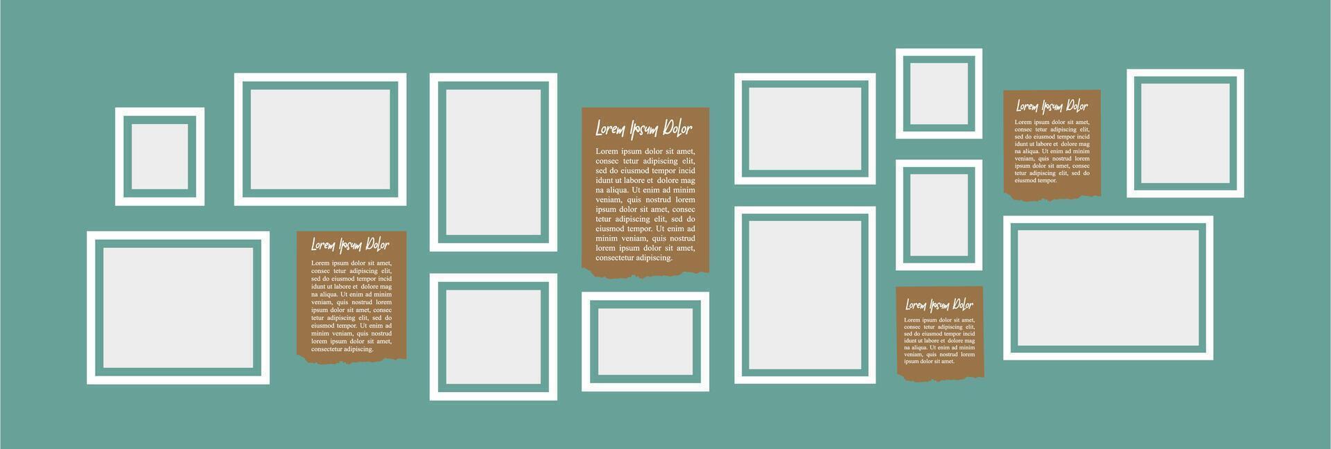 Blank collage frame template for photos and images vector
