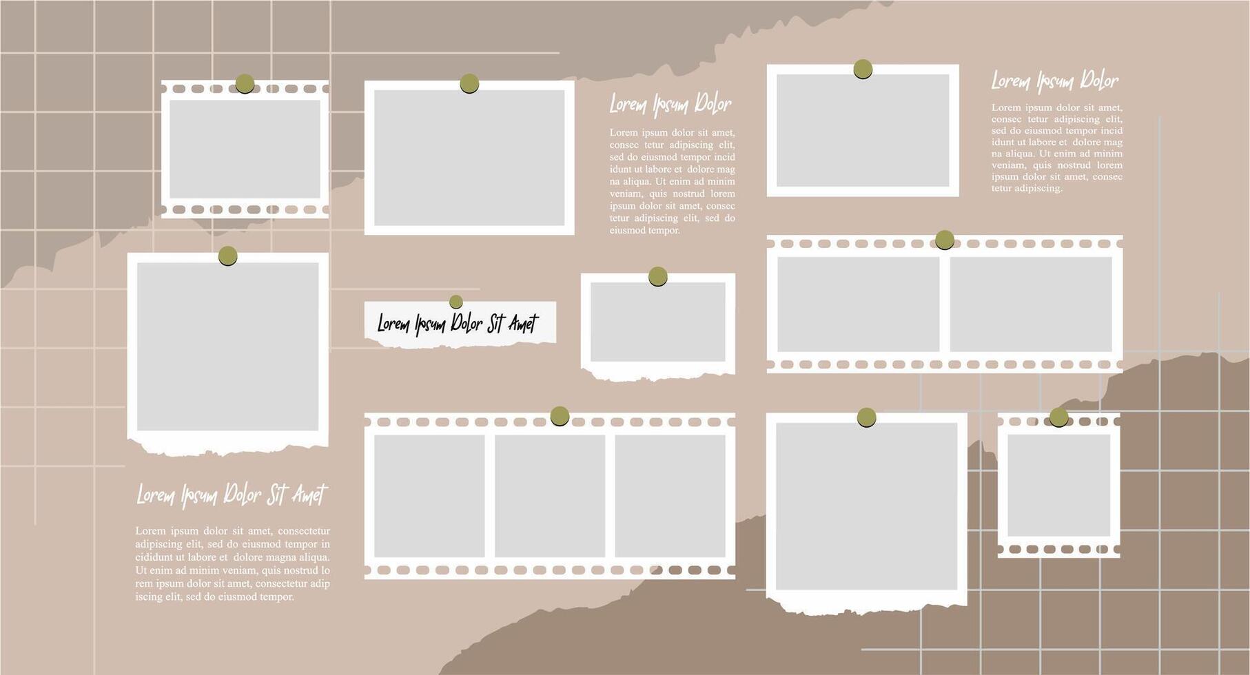 photo collage design template vector