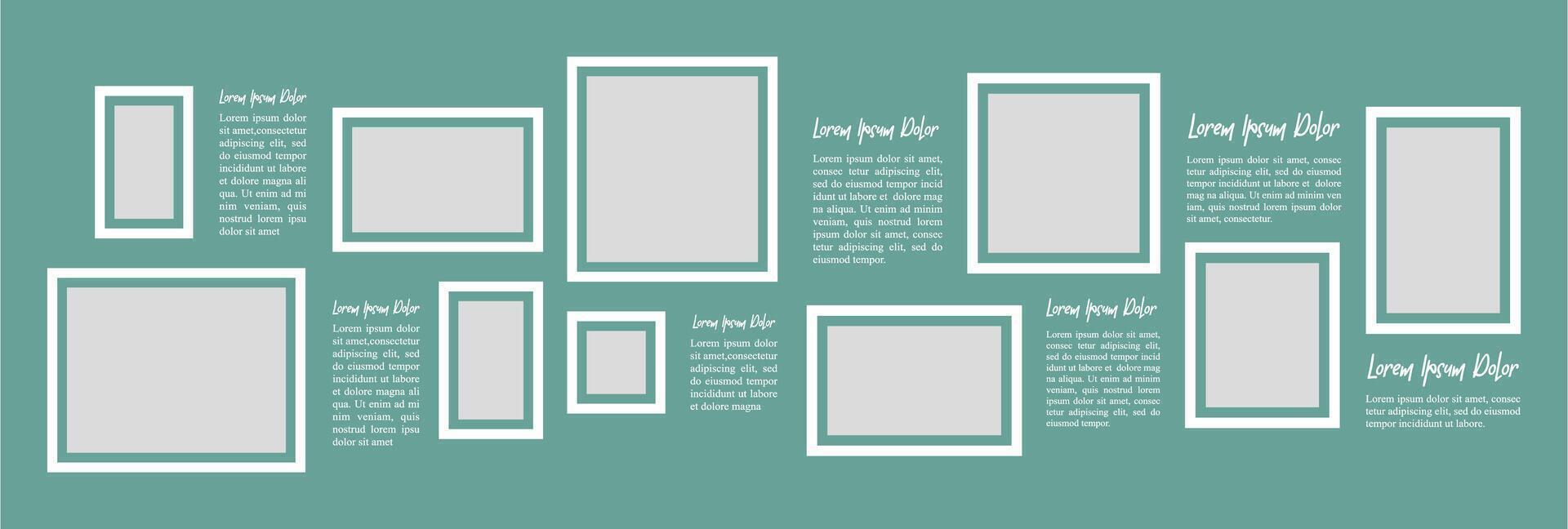Collage photo frames set with text vector