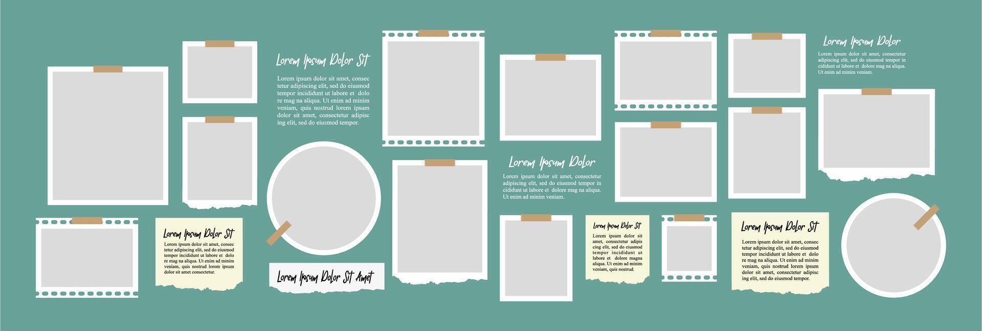 Decorative photo frame collage collection vector