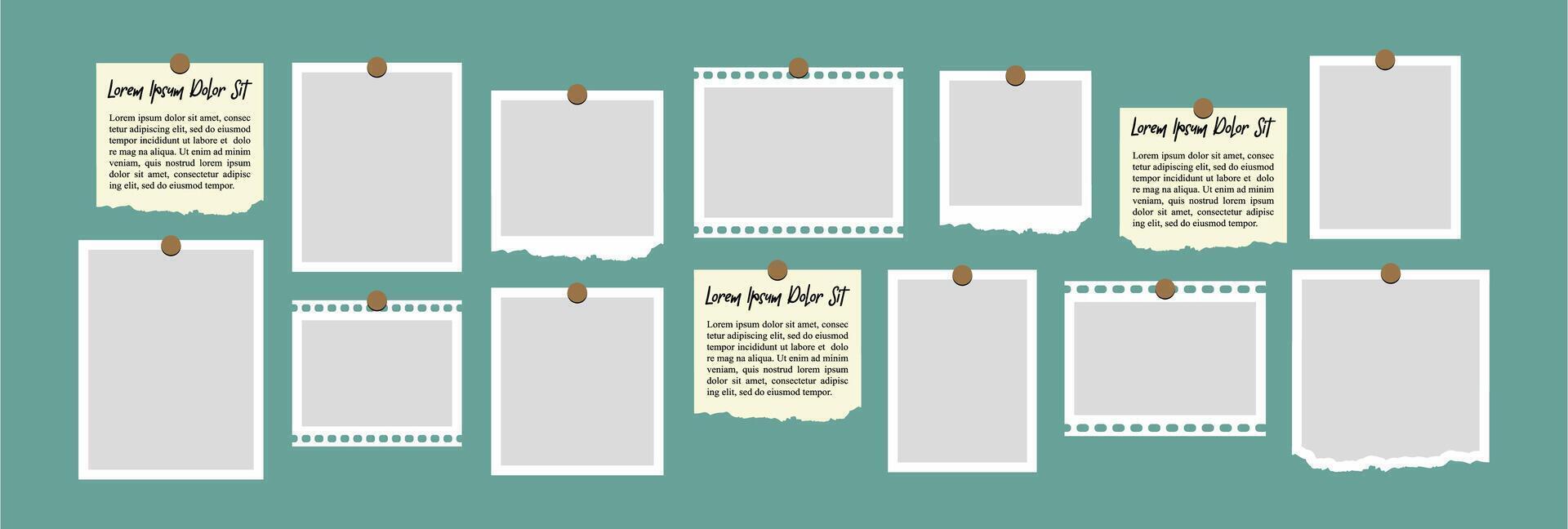 Collage photo effect with text template vector