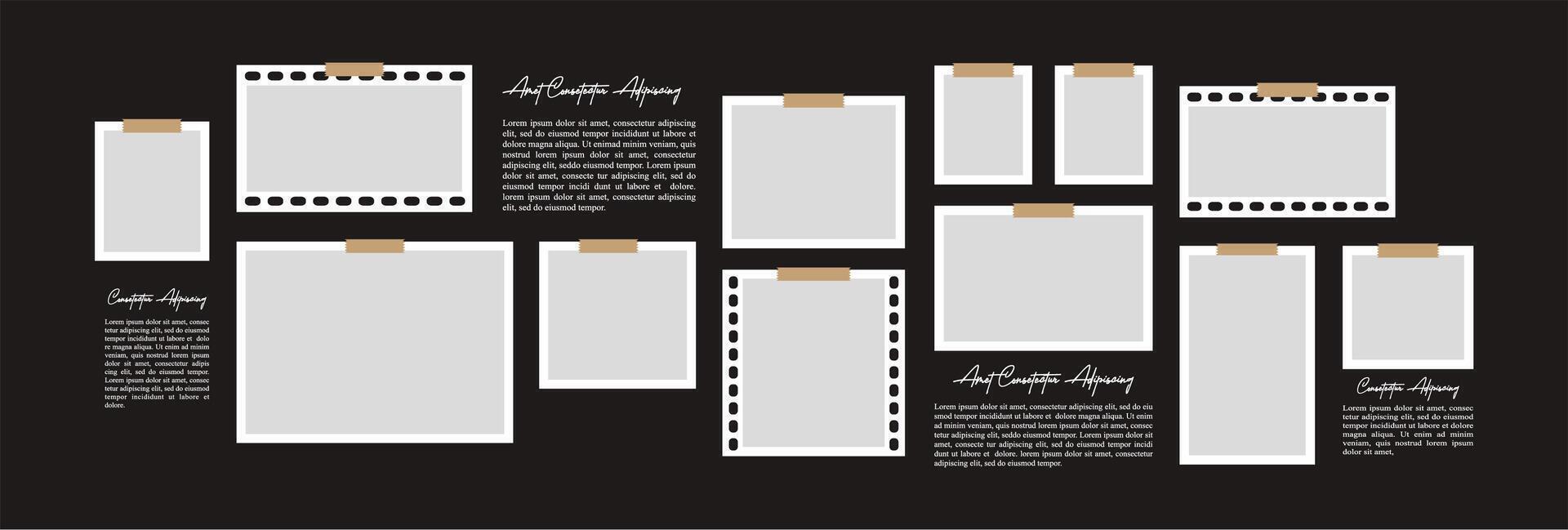 Blanck photo frame collage collection vector