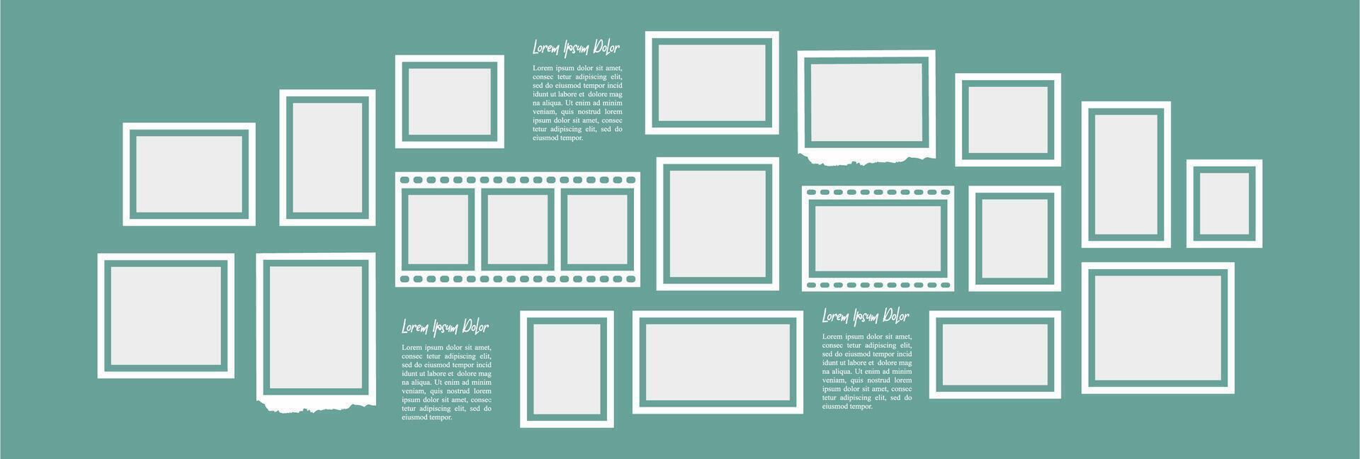 photo frame collage collection template design vector