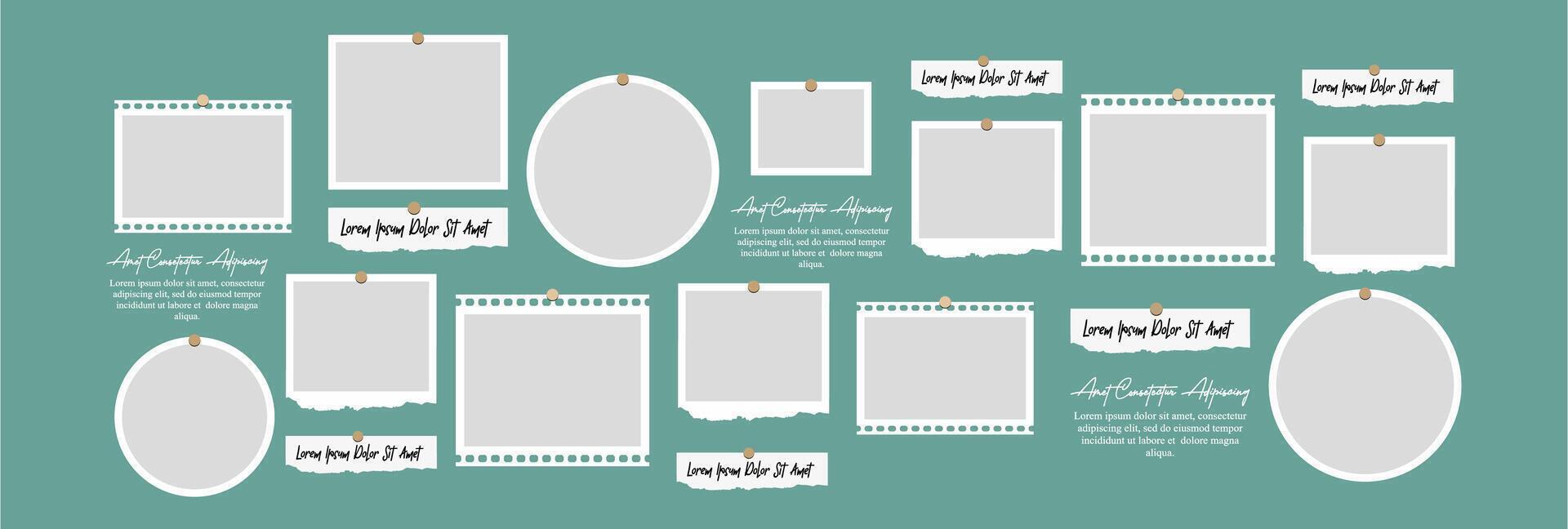 Photo frame collage modern concept vector