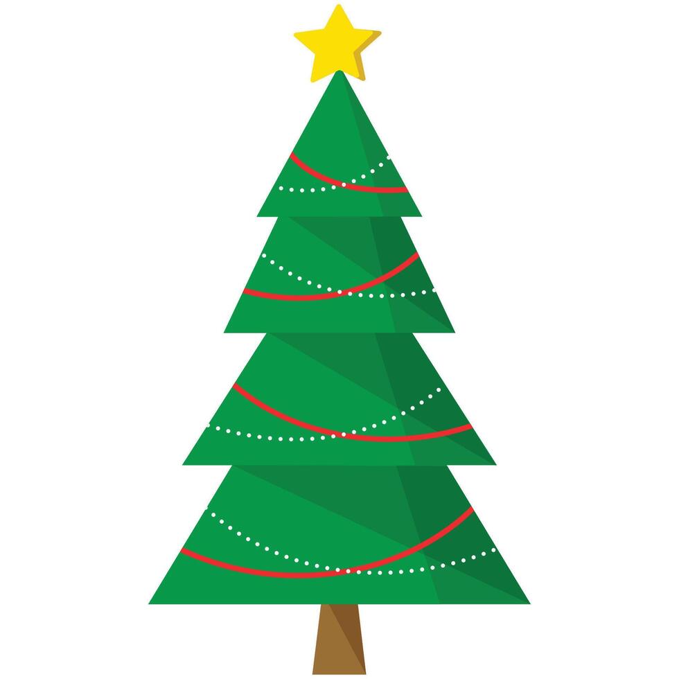 christmas tree beautiful lights. vector