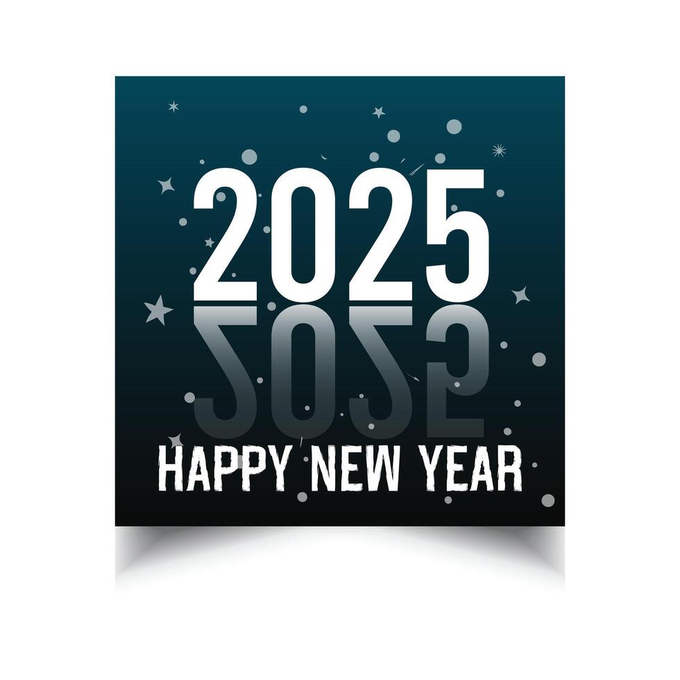 Happy New Year 2025 Text effect social media post template vector