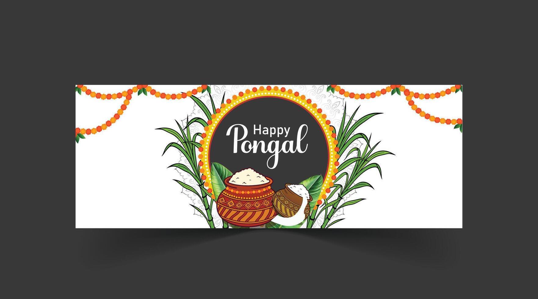 Pongal Festival Celebration Social Media Banner Template vector