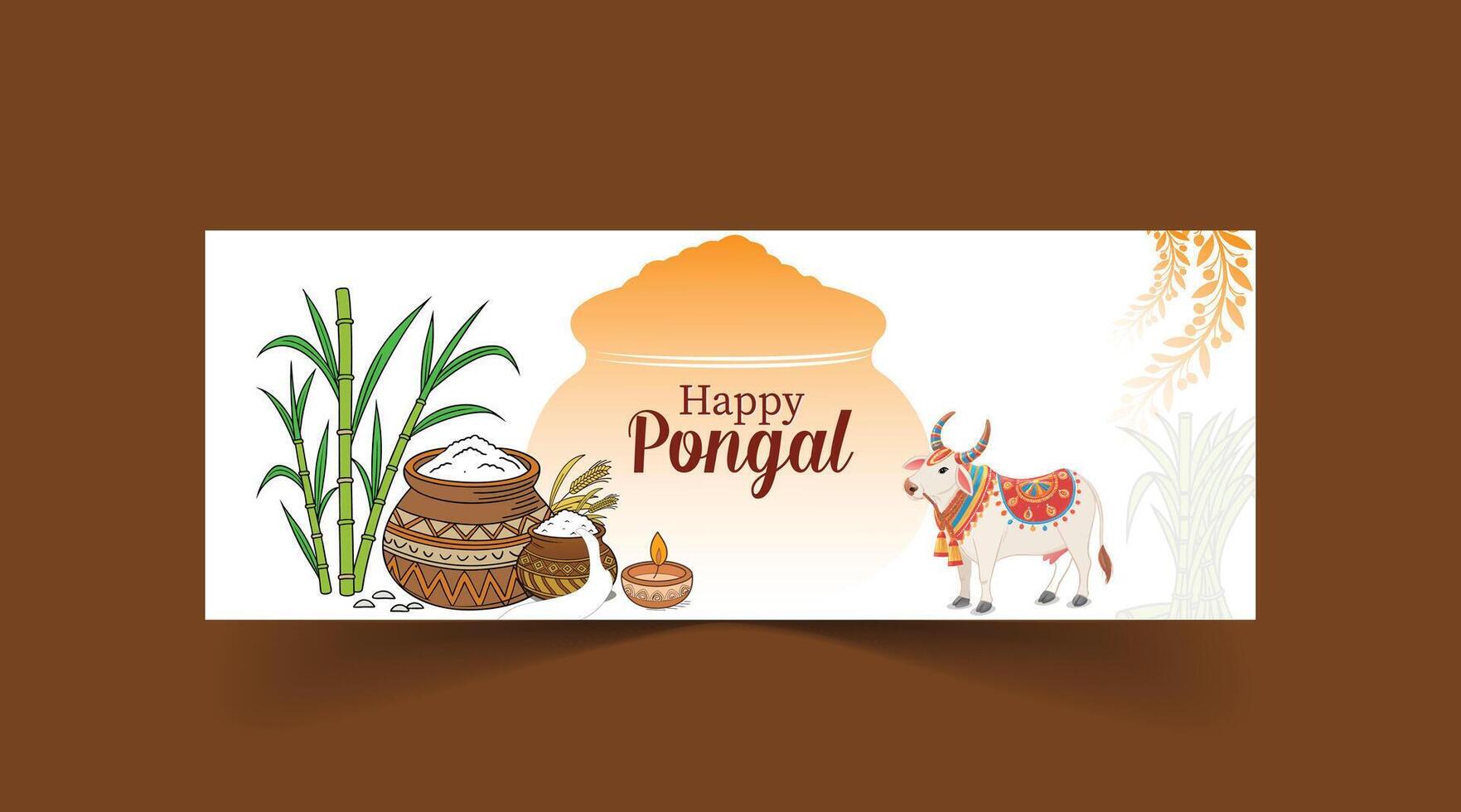 Festive Happy Pongal Banner Design for Social Media vector