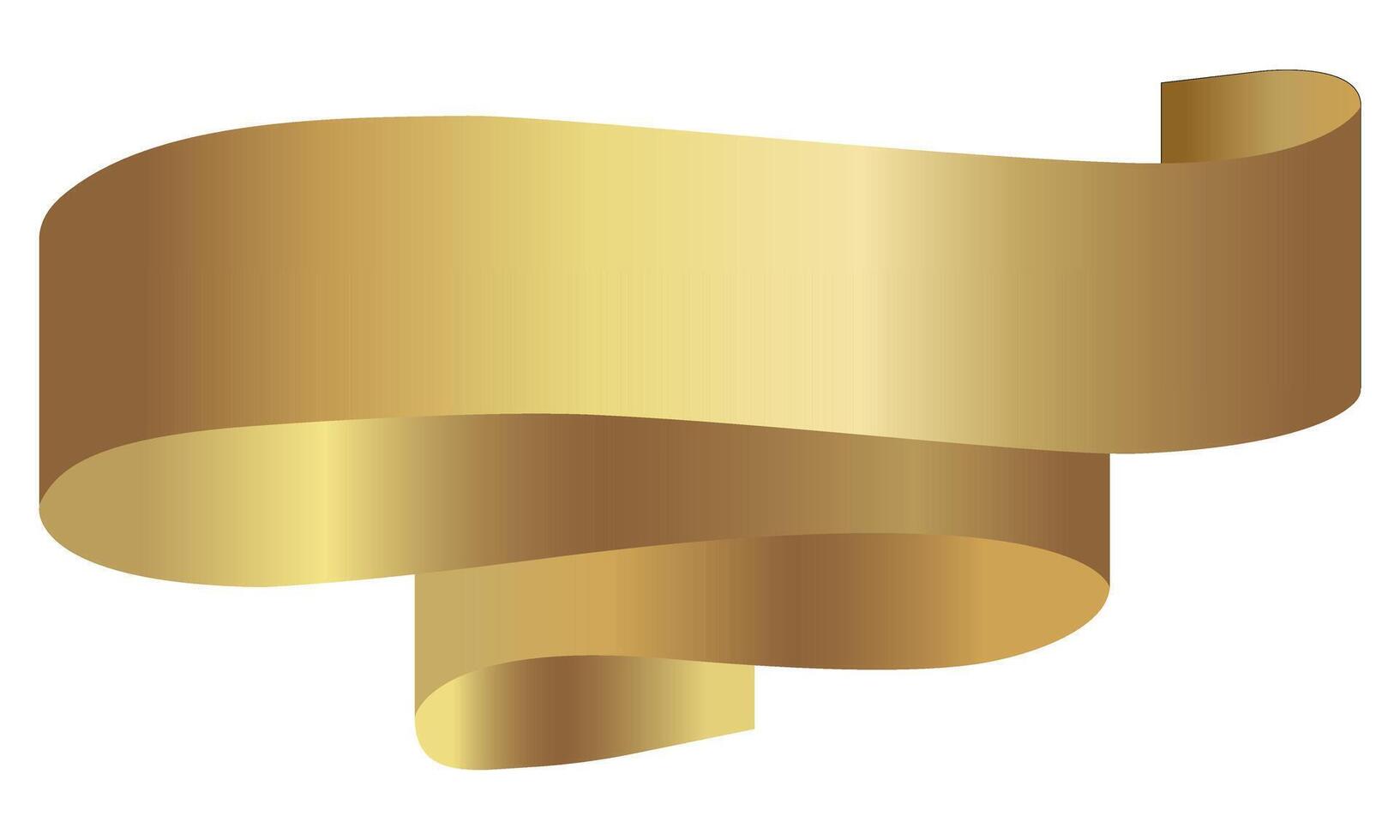 Decorative gold ribbon banner isolated on white. Gold ribbon. Ribbon banner. Gold ribbon. Good for Christmas, Valentines Day, Birthday, Mothers Day. vector