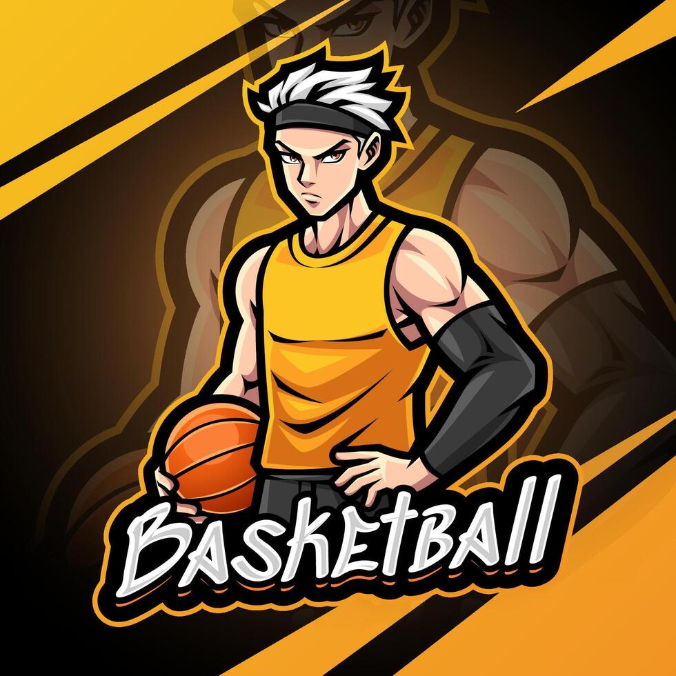 Basketball player mascot logo design vector