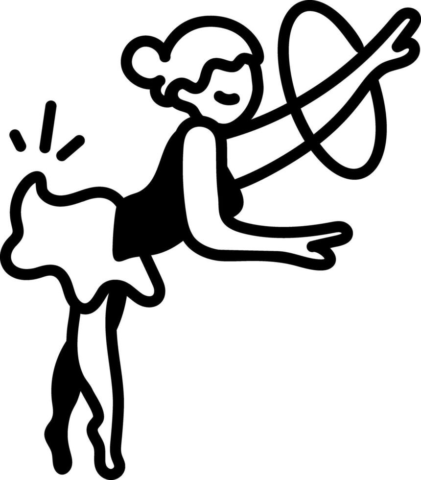 Dancing girl icon in hand drawn style vector