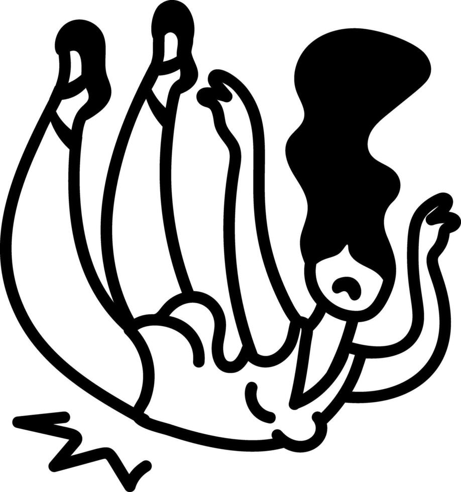 Ballerina falling icon in hand drawn style vector
