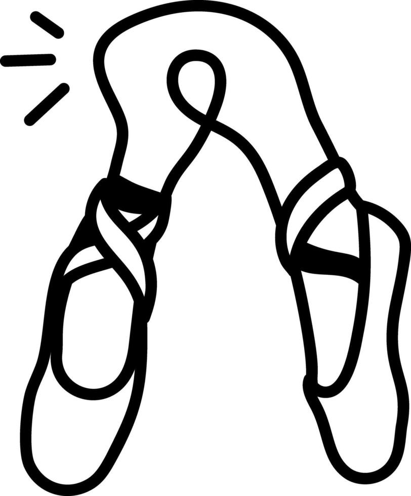 Dancing footwear icon in hand drawn style vector