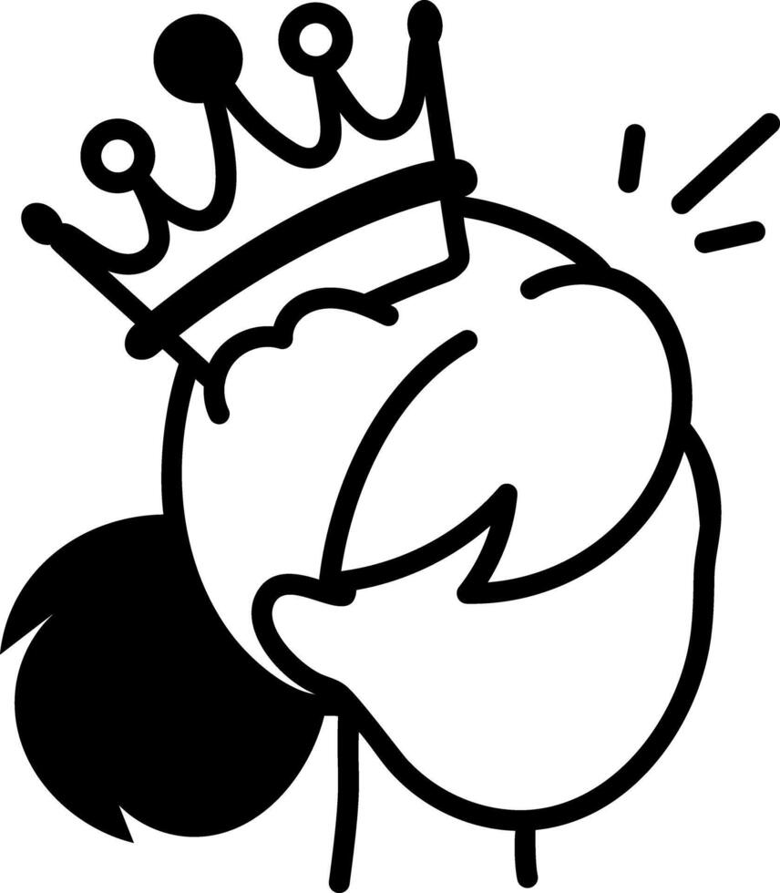 Ballerina crown icon in hand drawn style vector