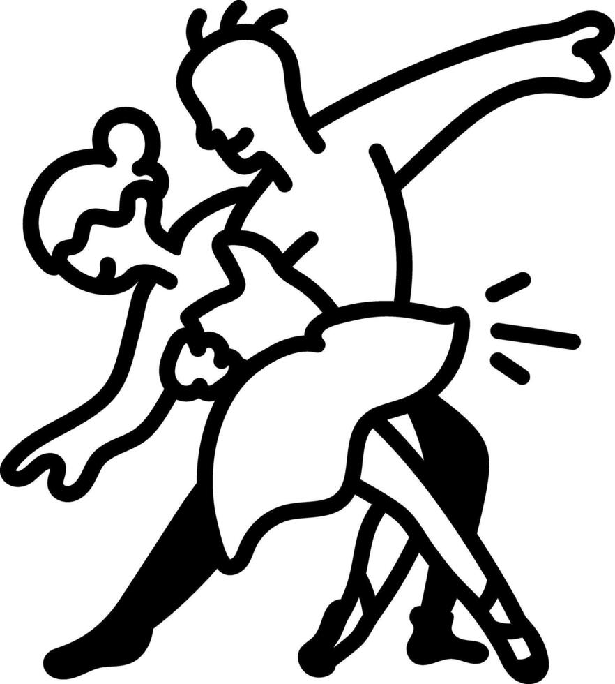 Dance partner icon in hand drawn style vector